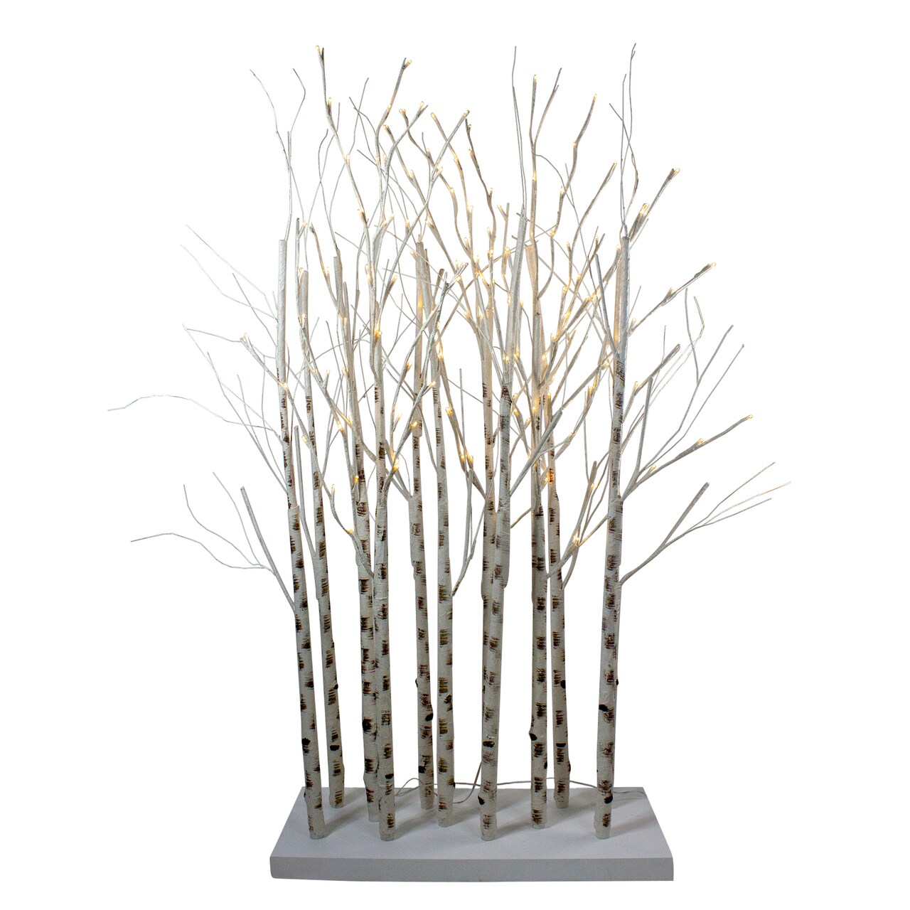 Northlight LED Lighted White Birch Twig Tree Cluster Christmas Decoration - 4'